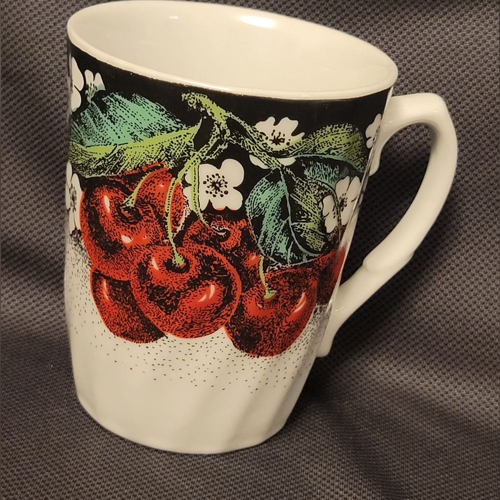 Cherry Print Ceramic Mug